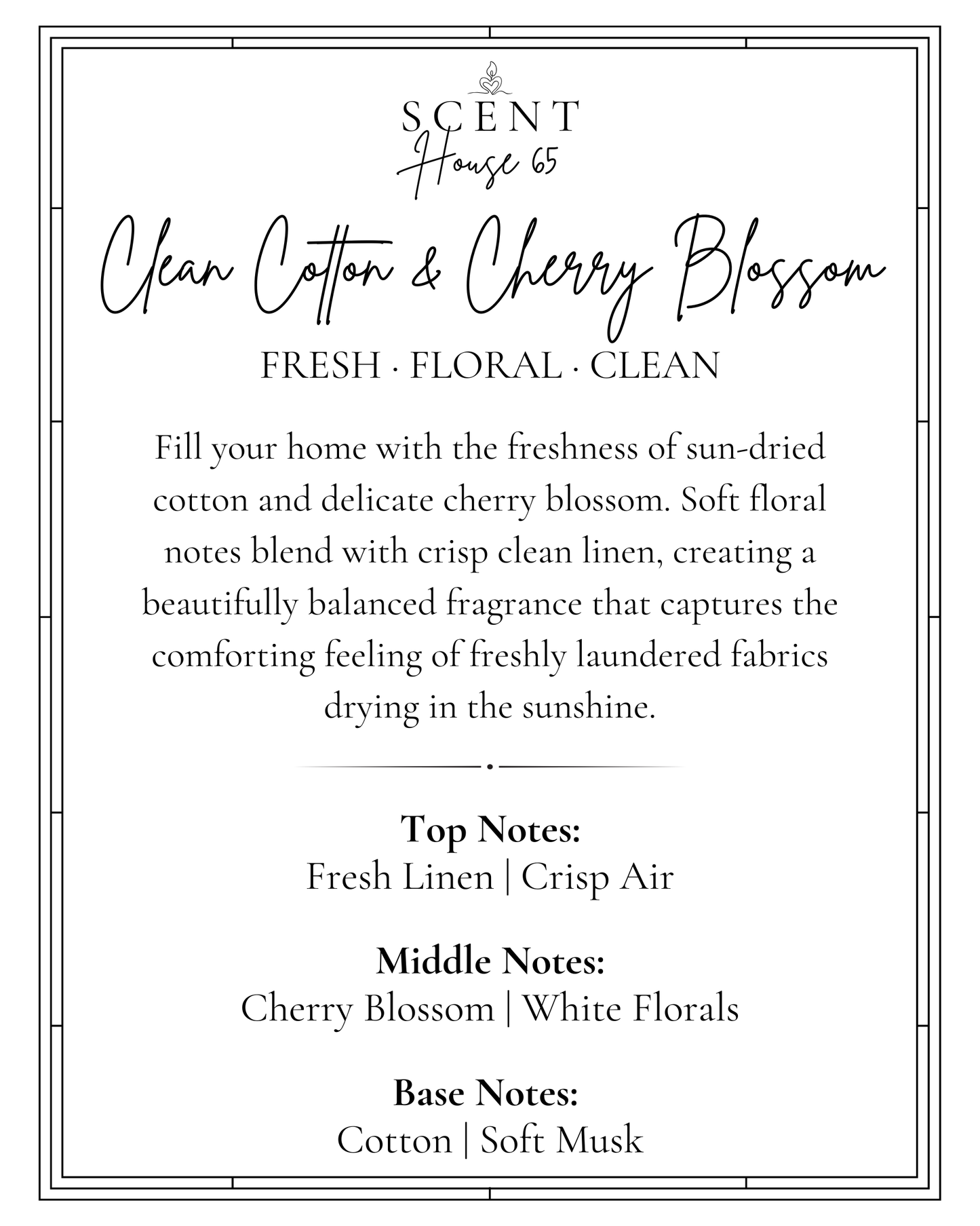 Clean Cotton & Cherry Blossom Candle 220g