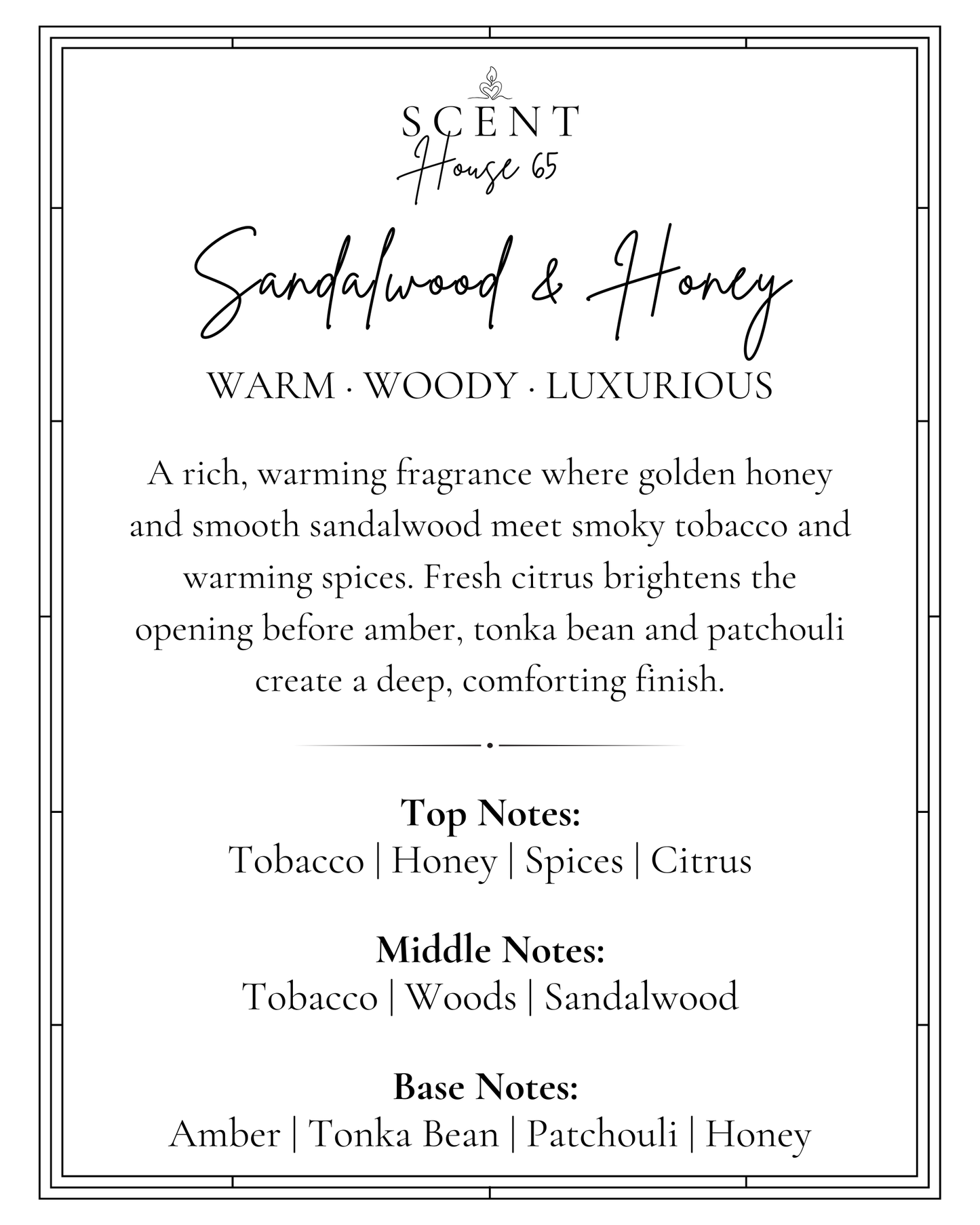 Sandalwood & Honey Candle 220g