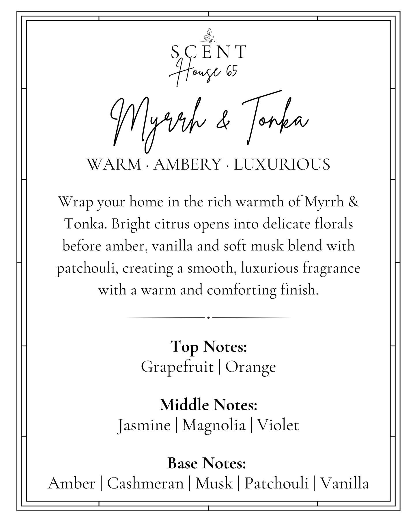 Myrrh & Tonka Wax Melt