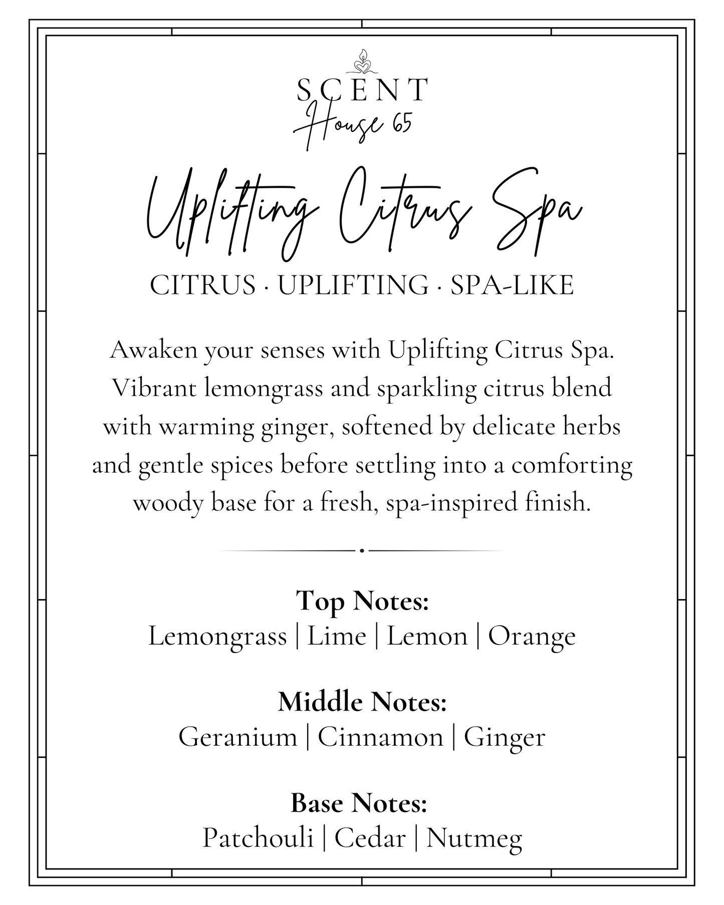 Uplifting Citrus Spa Candle 220g